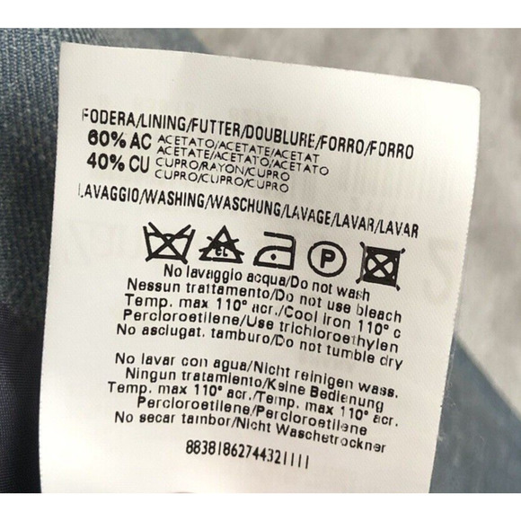 ZANELLA Platinum Loro Piana Linen Silk Wool Blazer Sz 2 Blue Jacket Career Italy - Picture 7 of 15